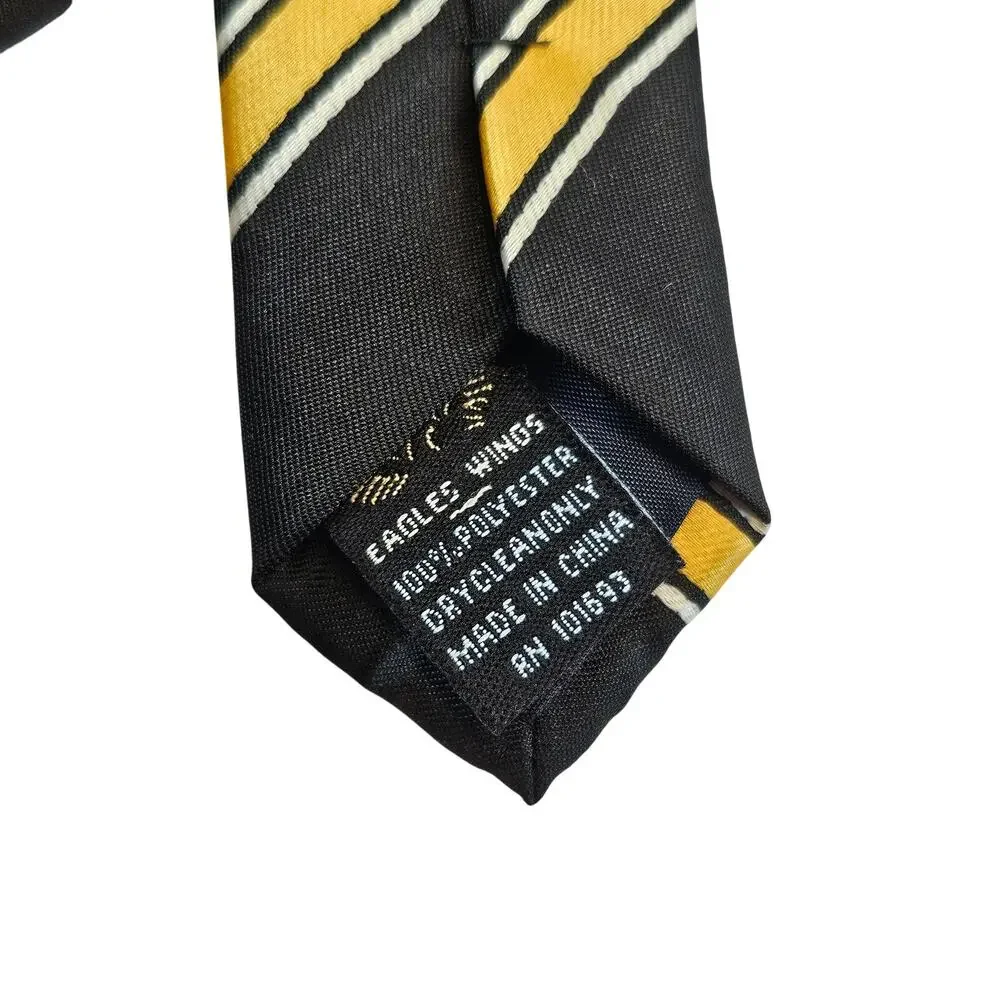Eagles Wings Missouri Tigers Neck Tie Black Gold Striped 4x60 Polyester NCAA